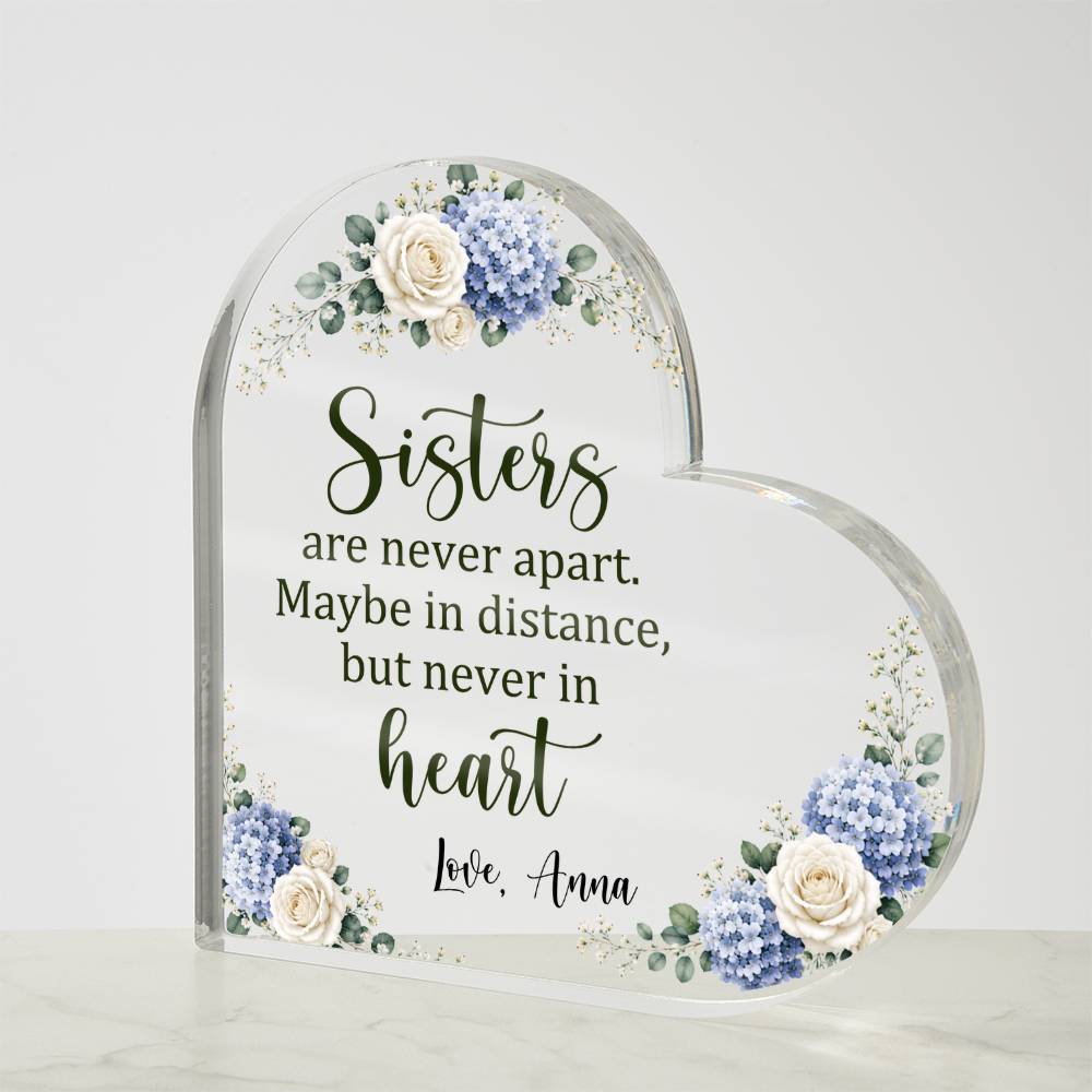 Sisters Acrylic Heart Plaque