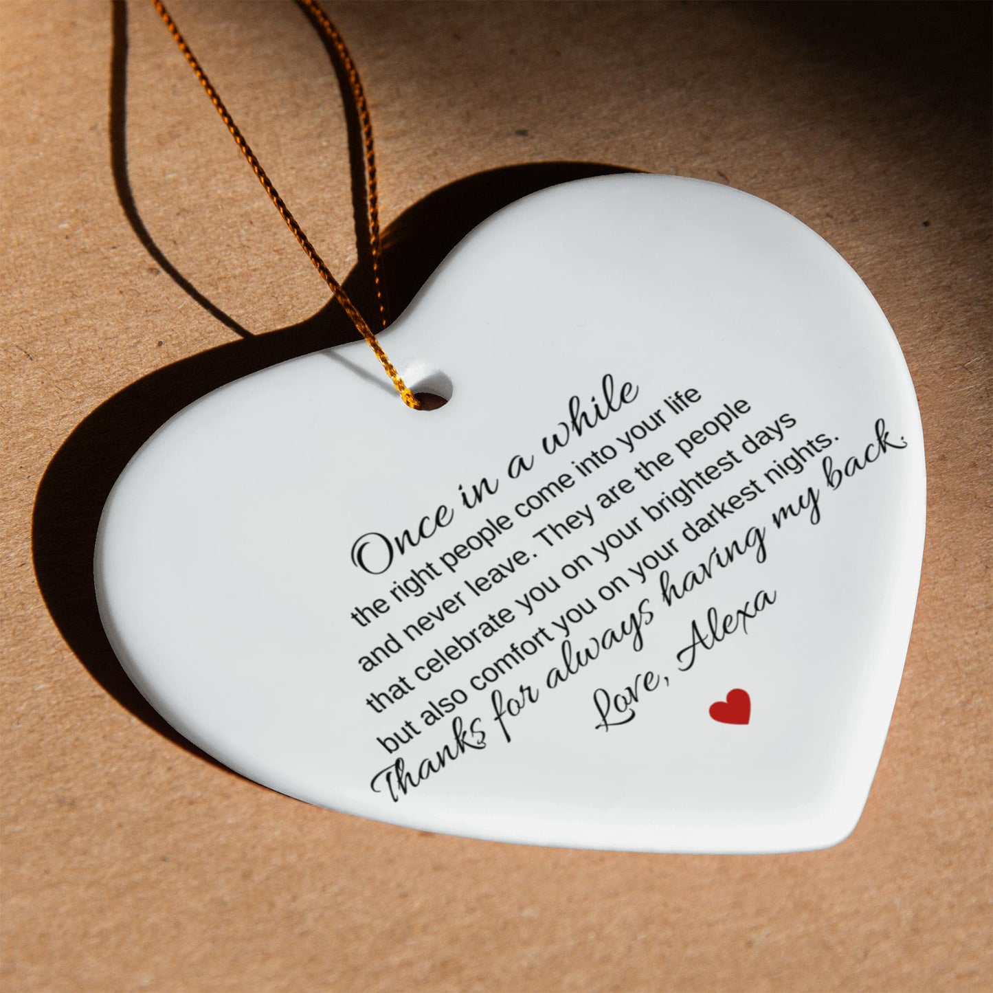 Friend Ceramic Heart Ornament Thank You