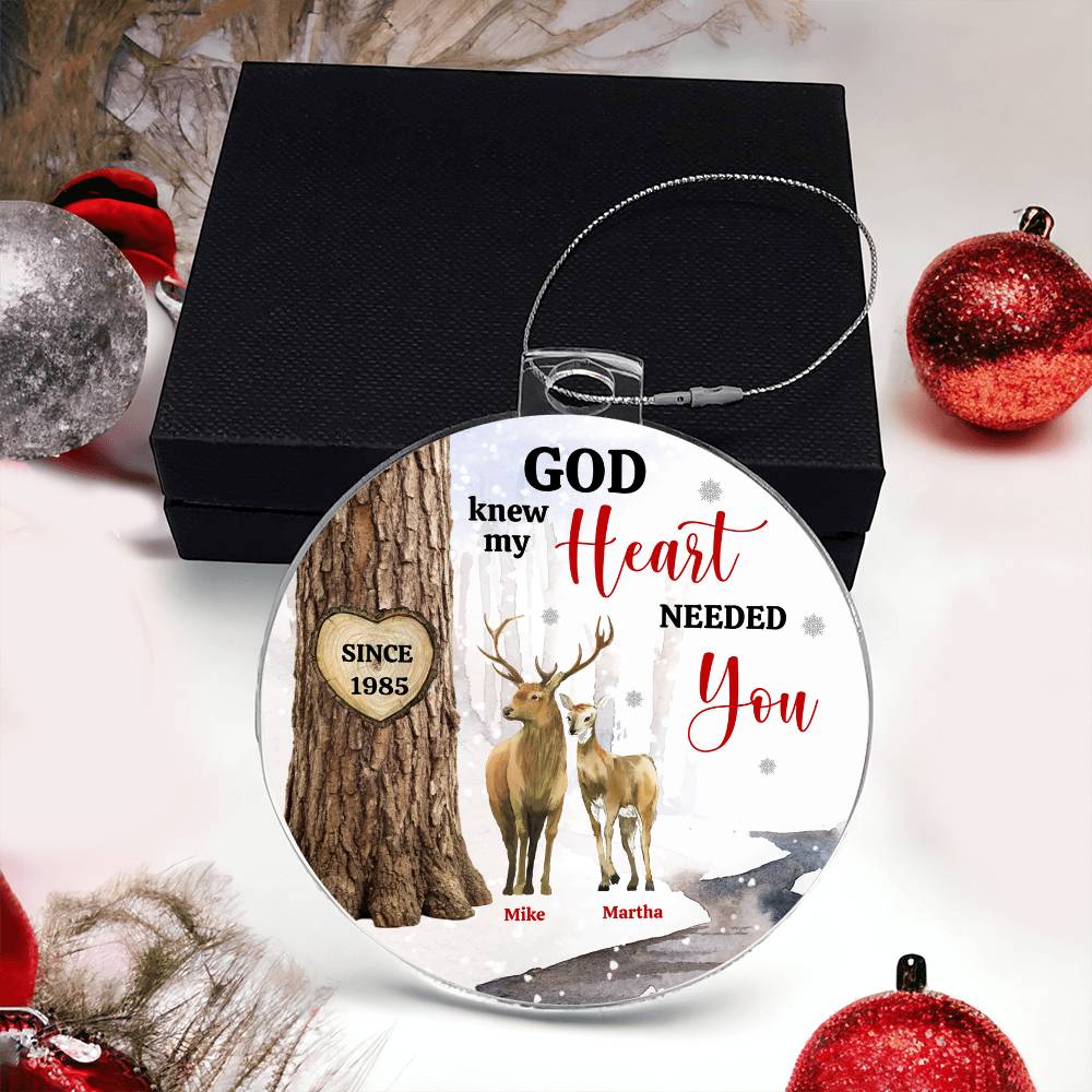 Personalized Deer Couple Ornament, Anniversary Gift for Hunting Couples