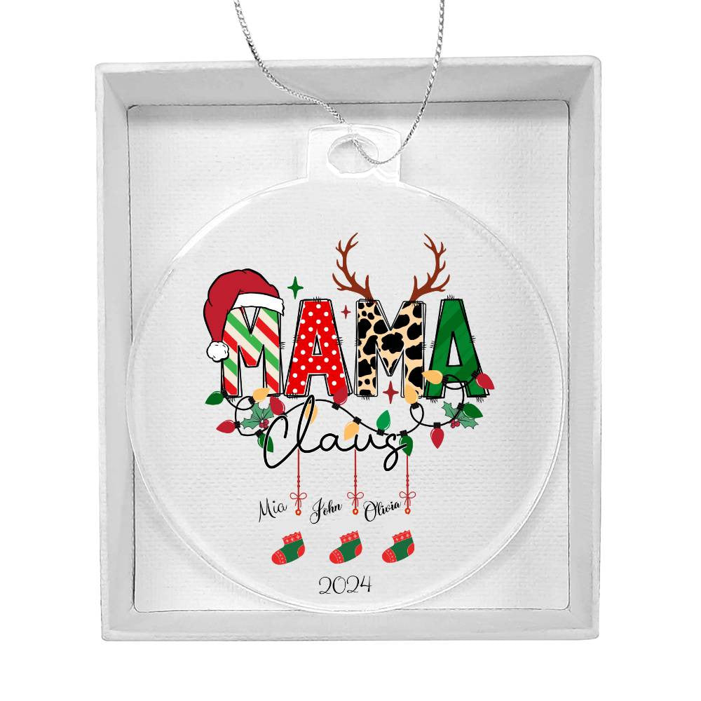 Mama Claus Acrylic Ornament for Mom-[Heartfelt Family Gift]