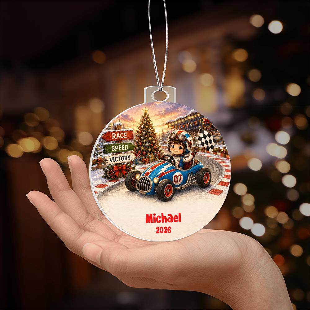 Race Car Christmas Ornament
