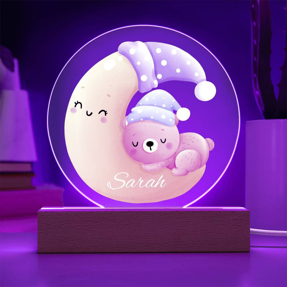 Teddy Bear Night Light Night Light For Kids Room, Nursery Night Light, Personalized Night Light, Girls Night Light, Gift For Kids, Baby Gift-[Heartfelt Family Gift]