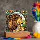 Mama Lion and Cub Acrylic Square Plaque-[Heartfelt Family Gift]