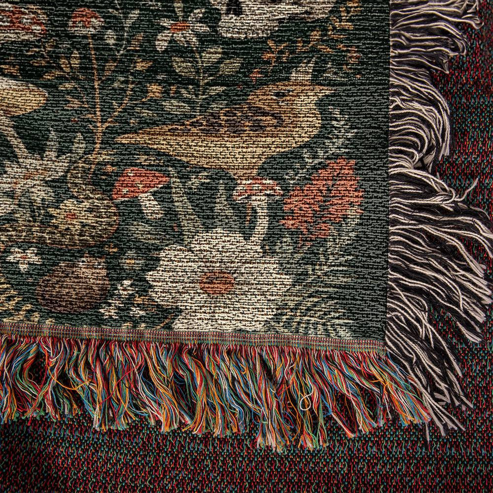 Wildlife Floral Woven Blanket-[Heartfelt Family Gift]