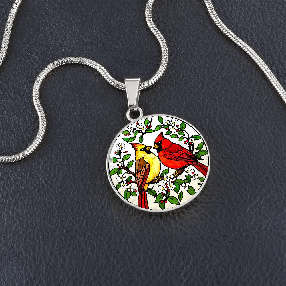 Cardinal Birds Pendant Necklace