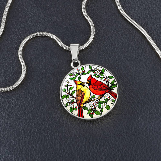 Cardinal Birds Pendant Necklace
