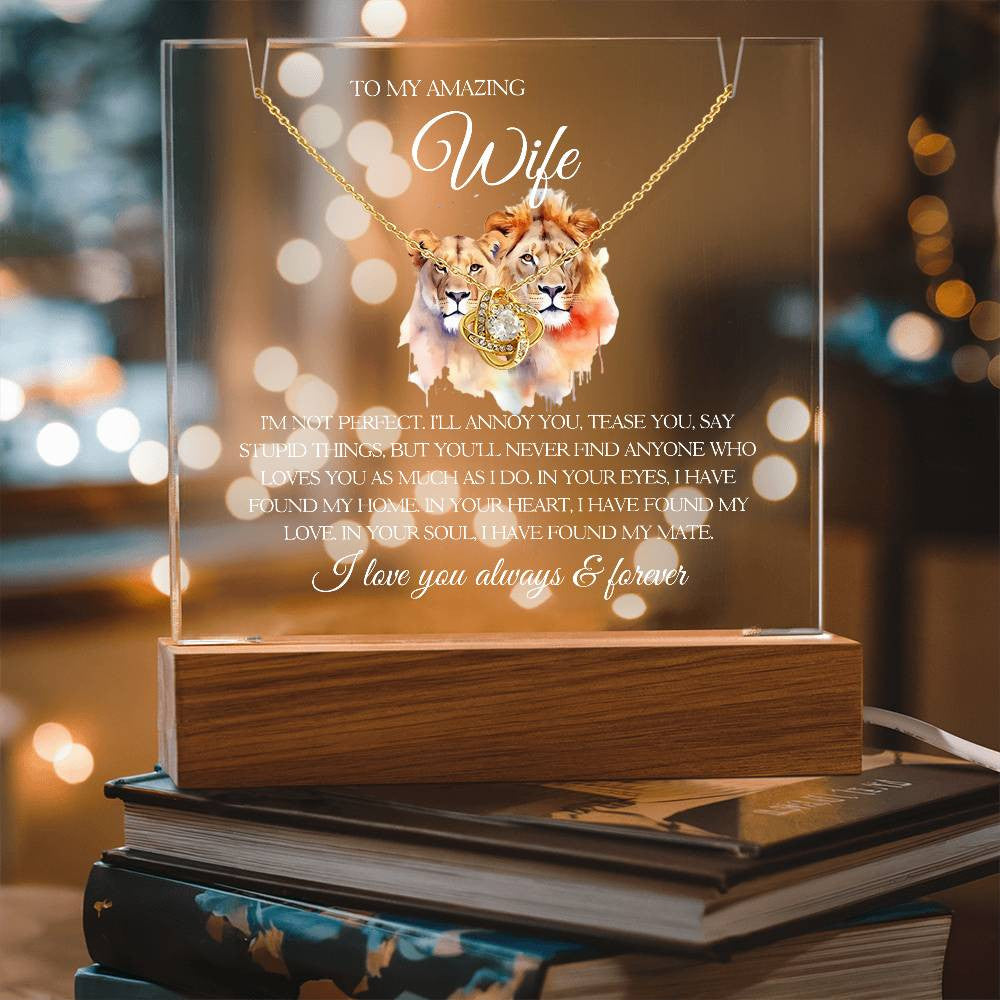 Wife Lighted Jewelry Holder with Necklace Gift Set-[Heartfelt Family Gift]