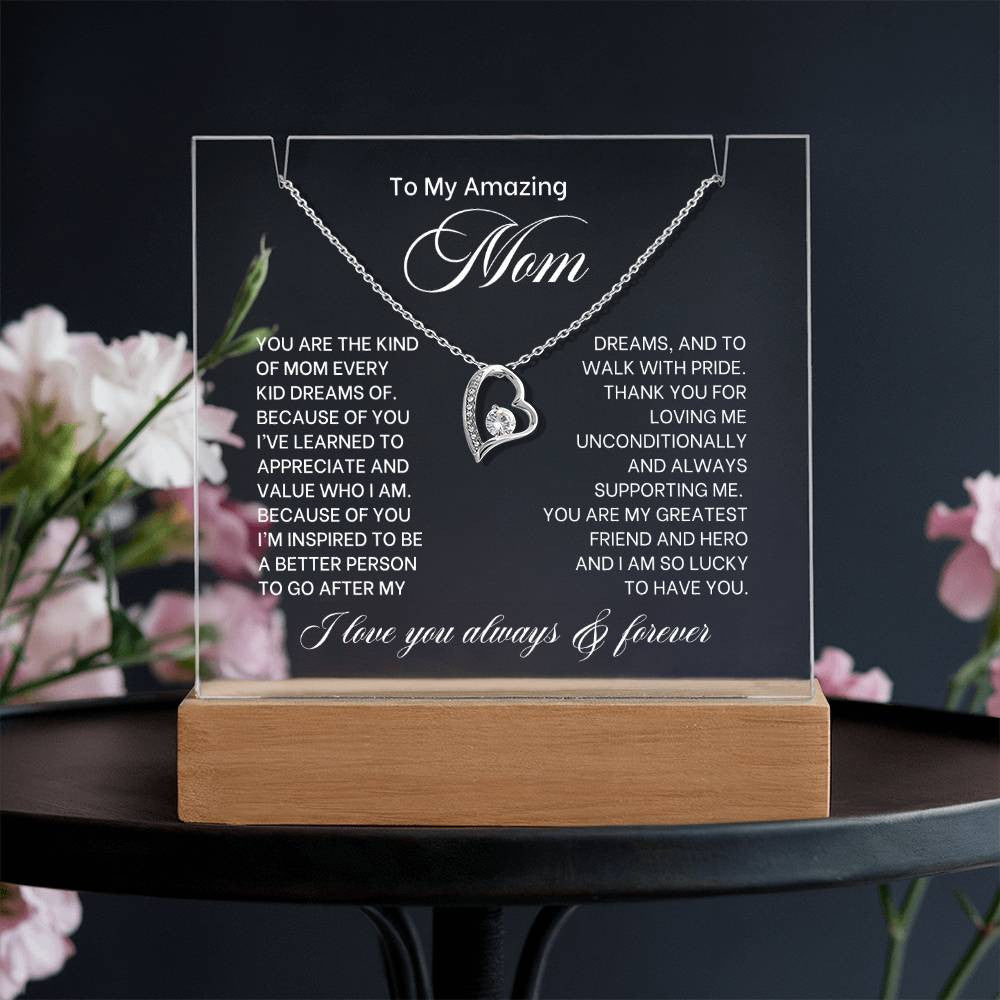 Mom Lighted Jewelry Holder with Necklace Gift Set-[Heartfelt Family Gift]