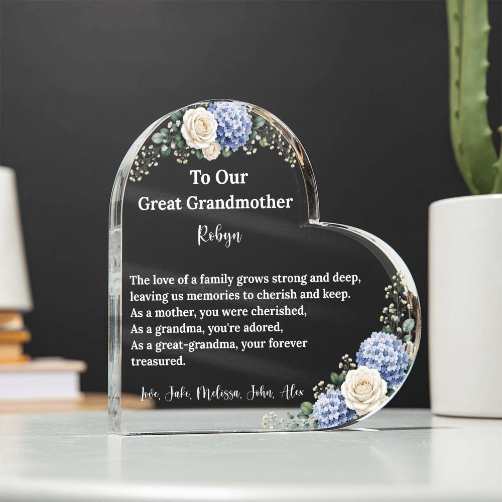 Grandmother Heart Plaque Gift