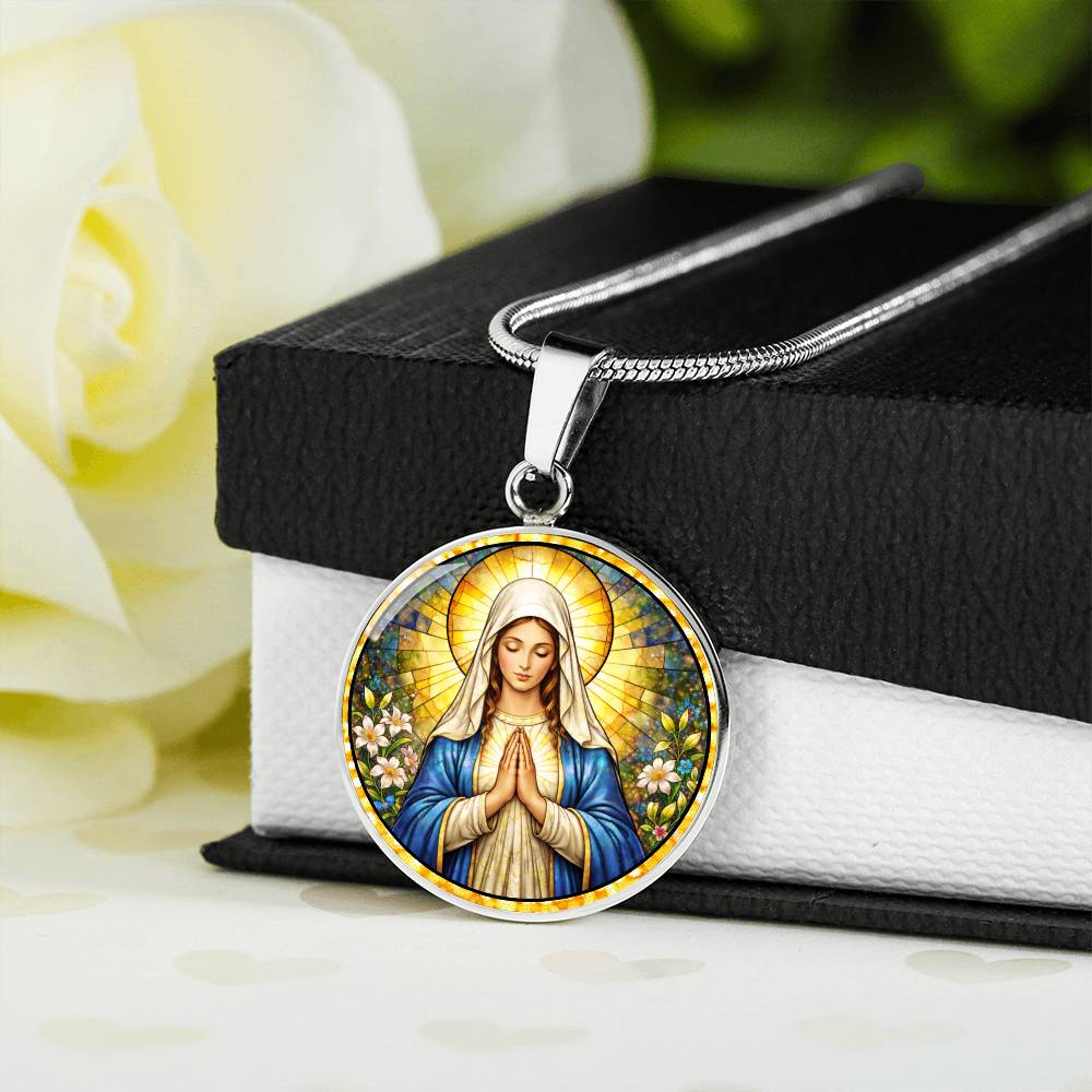 Mother Virgin Mary Personalized Engraved Necklace Bracelet or Keychain