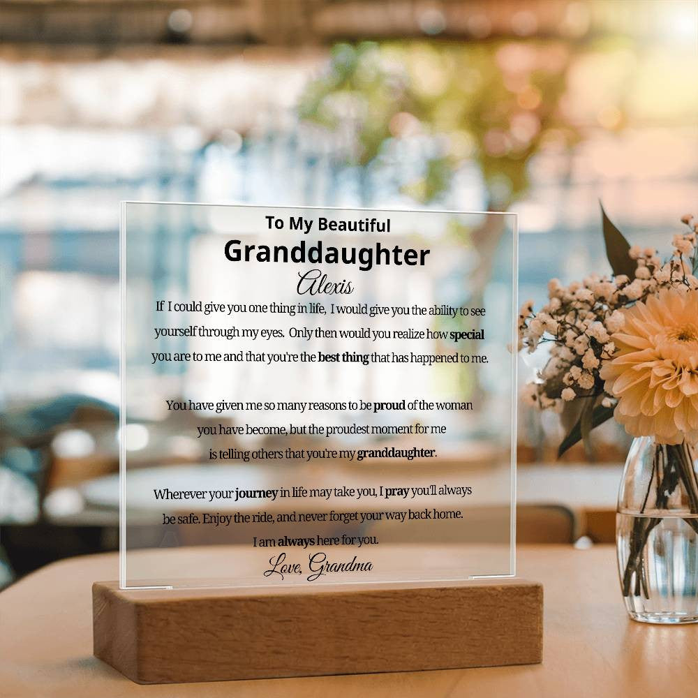 Personalized Granddaughter Plaque from Grandma or Grandpa-[Heartfelt Family Gift]