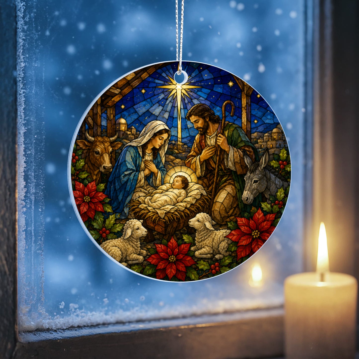 Baby Jesus Nativity Ornament, Christmas Tree Decor, Acrylic Holiday Ornament, Religious Gift, Nativity Scene Ornament
