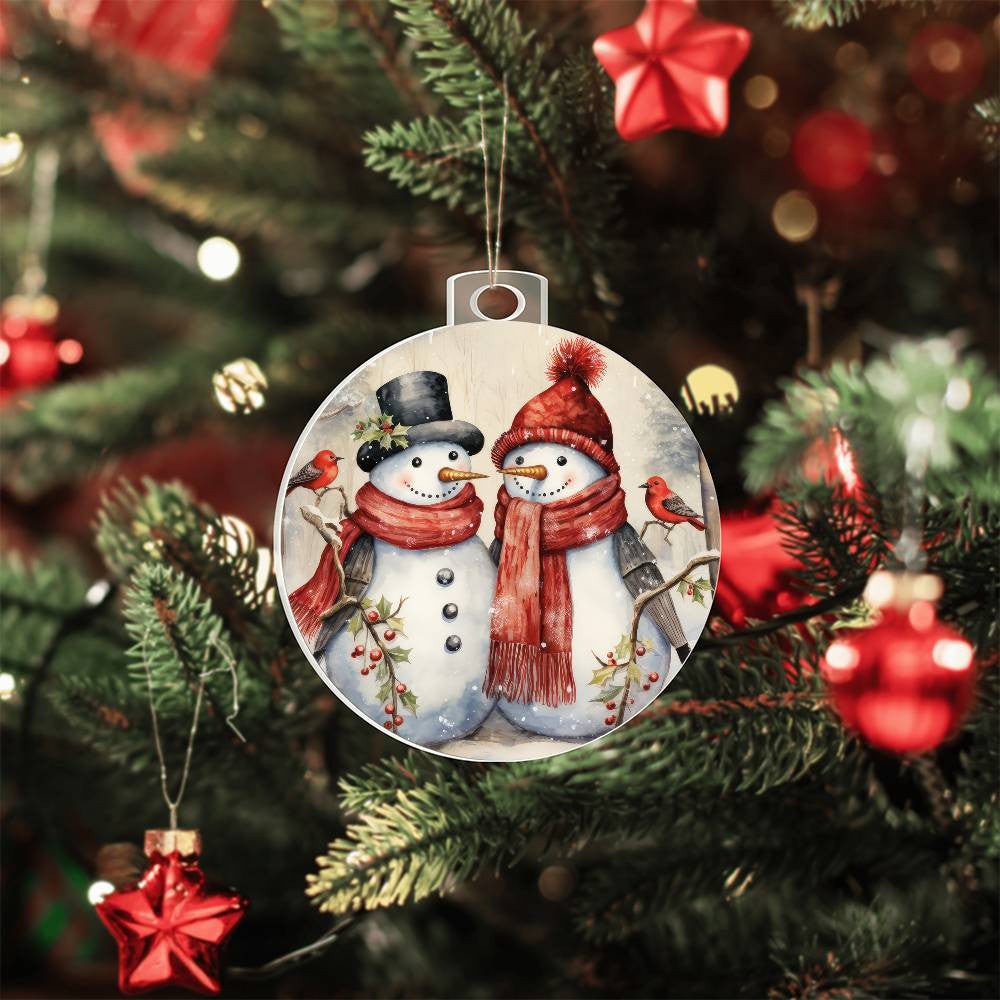 Snowman Acrylic Christmas Ornament-[Heartfelt Family Gift]