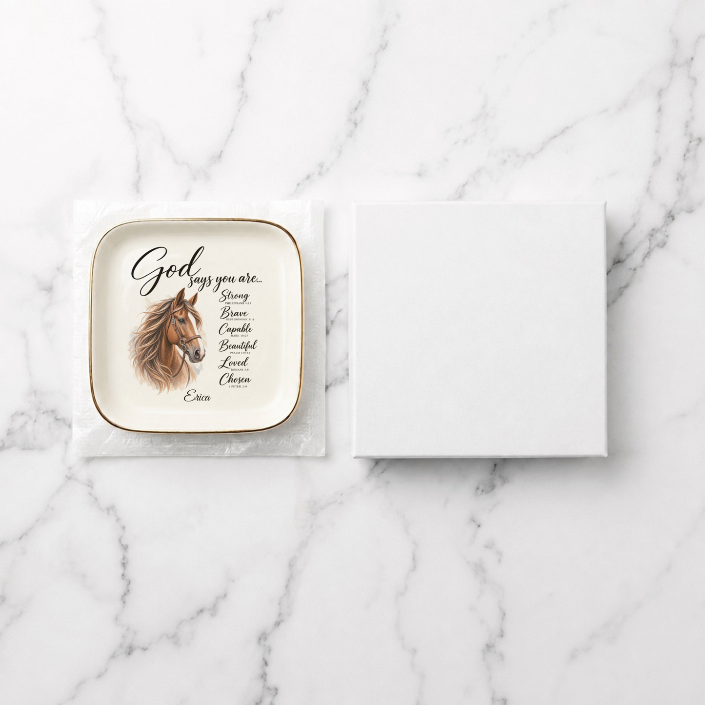 Horse Bible Verse Jewelry Dish