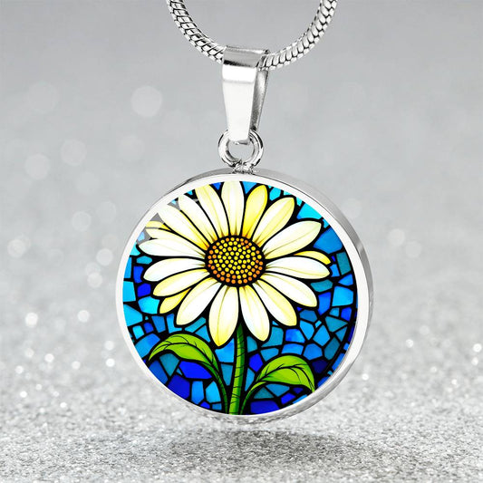 Sunflower Floral Necklace with Engraving