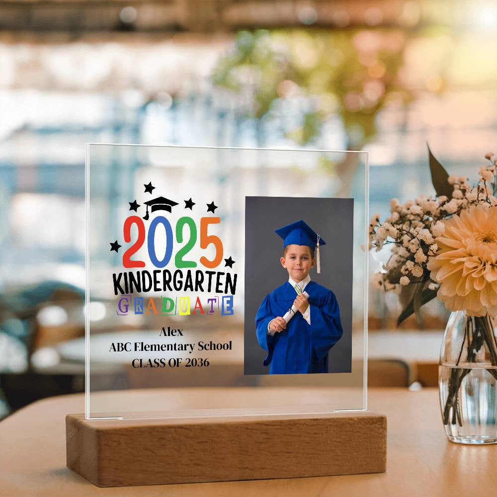 Kindergarten Graduation LED Acrylic Photo Frame Plaque-[Heartfelt Family Gift]