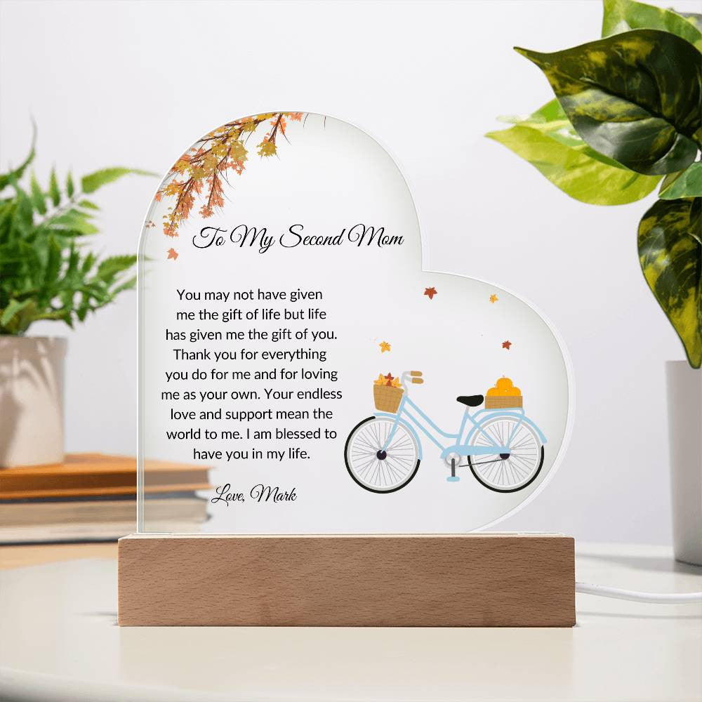 Second Mom Acrylic Heart Plaque-[Heartfelt Family Gift]