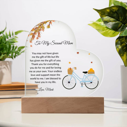Second Mom Acrylic Heart Plaque-[Heartfelt Family Gift]