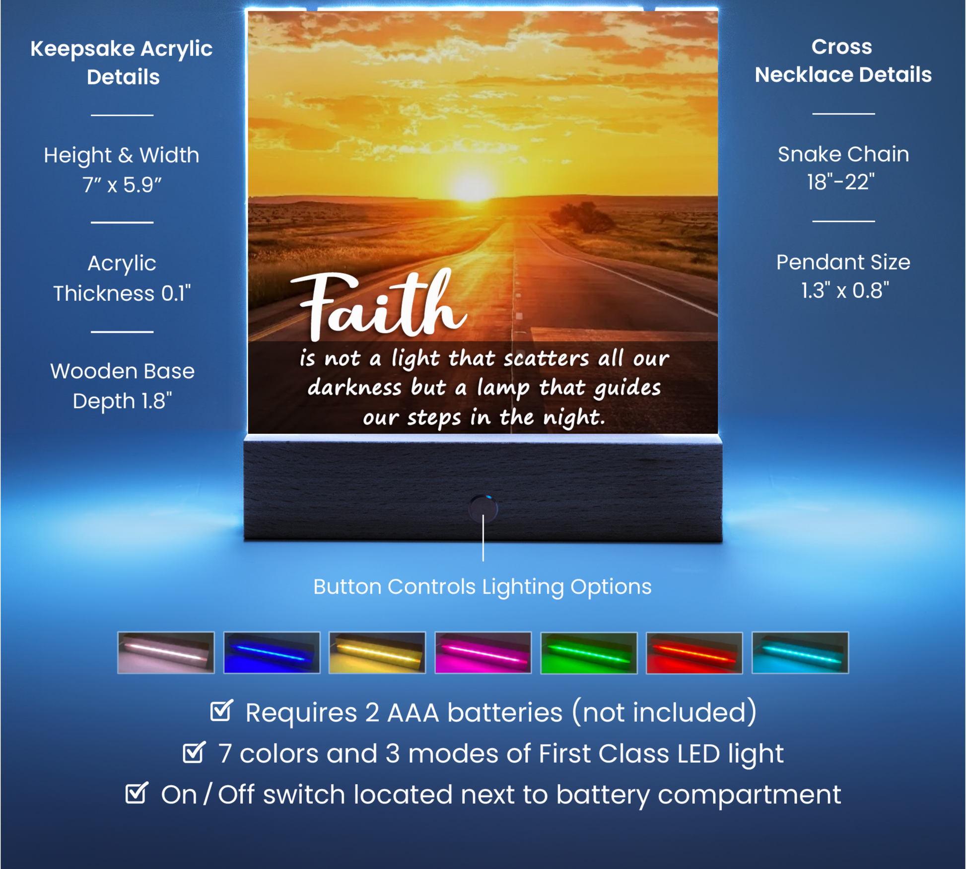 Faith is not a light Religious Plaque & Cross Gift Set-[Heartfelt Family Gift]