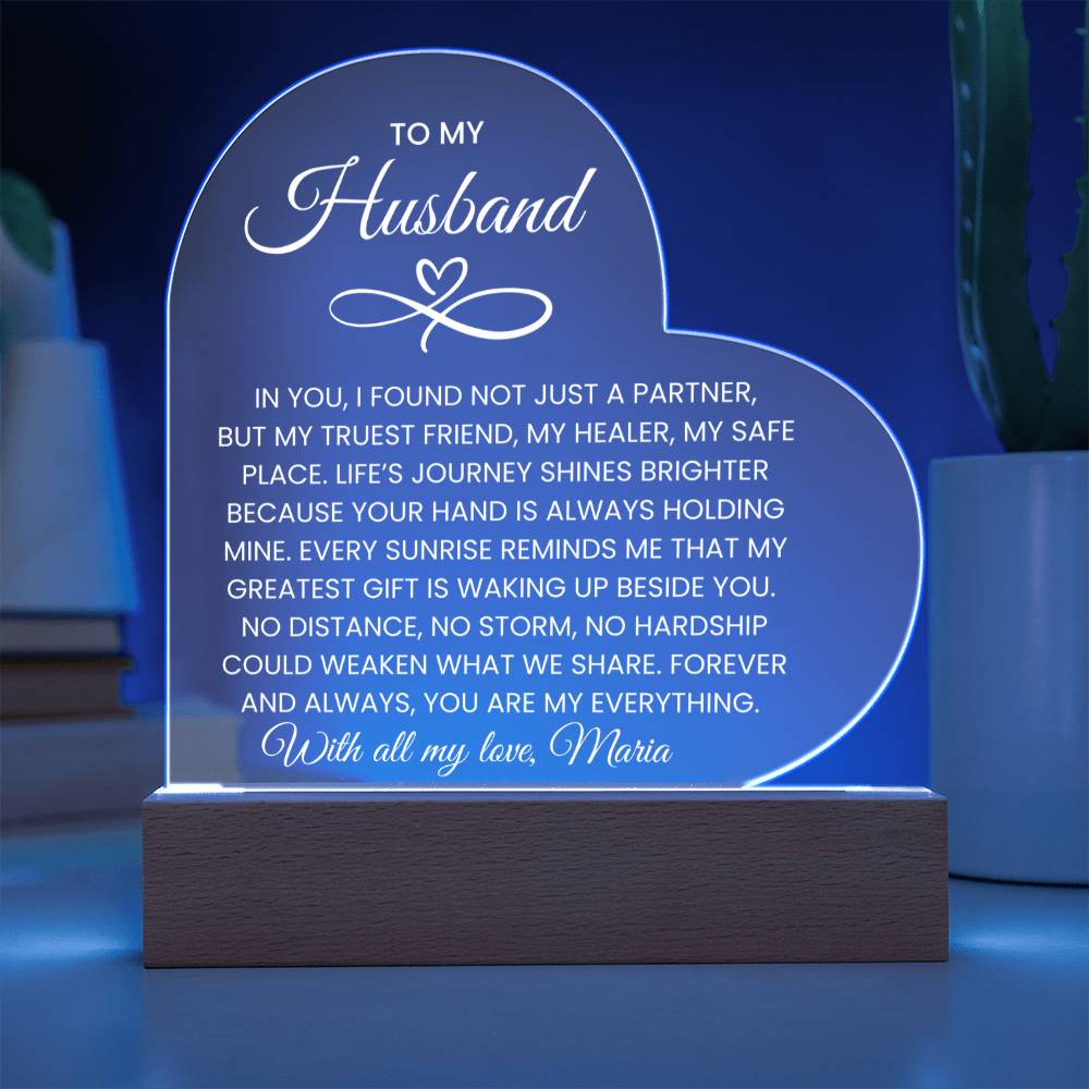 Husband Infinity Heart Acrylic Plaque
