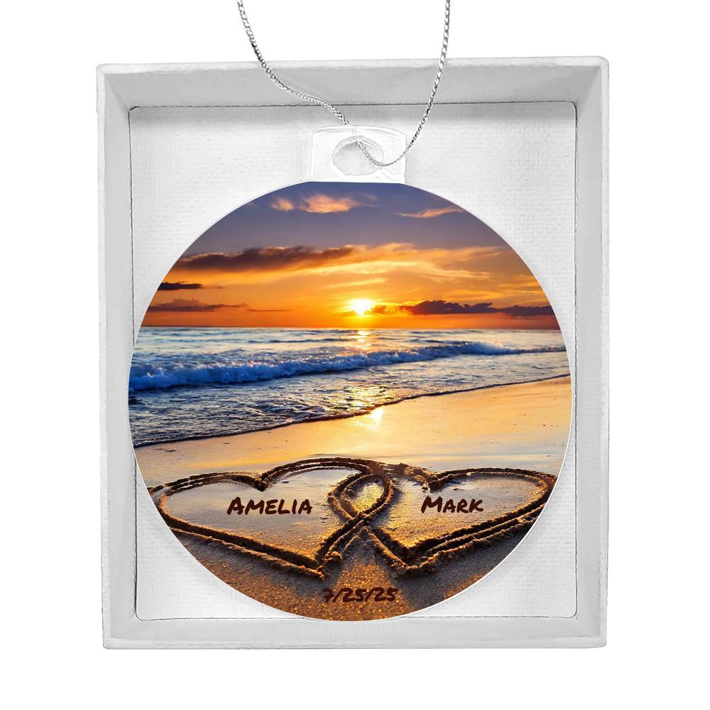 Custom Anniversary Beach Ornament
