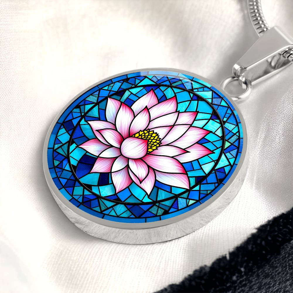 Lotus Necklace with Engraving-[Heartfelt Family Gift]