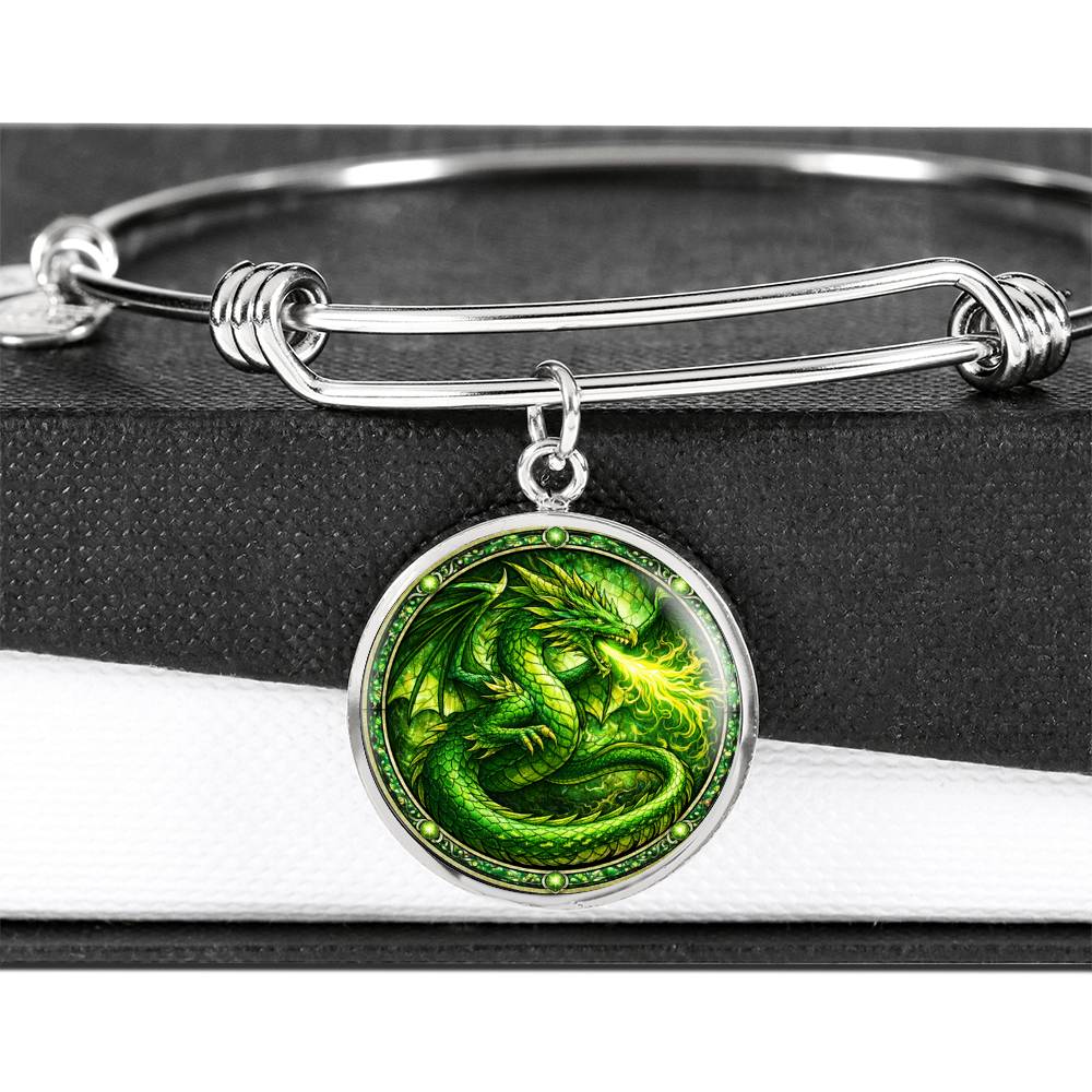 Green Dragon Personalized Engraved Necklace Bracelet or Keychain