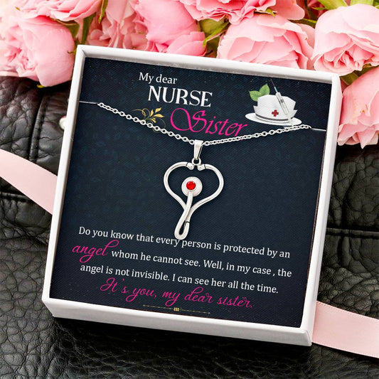 Sister Nurse Stethoscope Necklace Gift-[Heartfelt Family Gift]