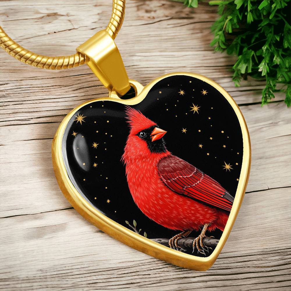 Cardinal Engraved Pendant Necklace