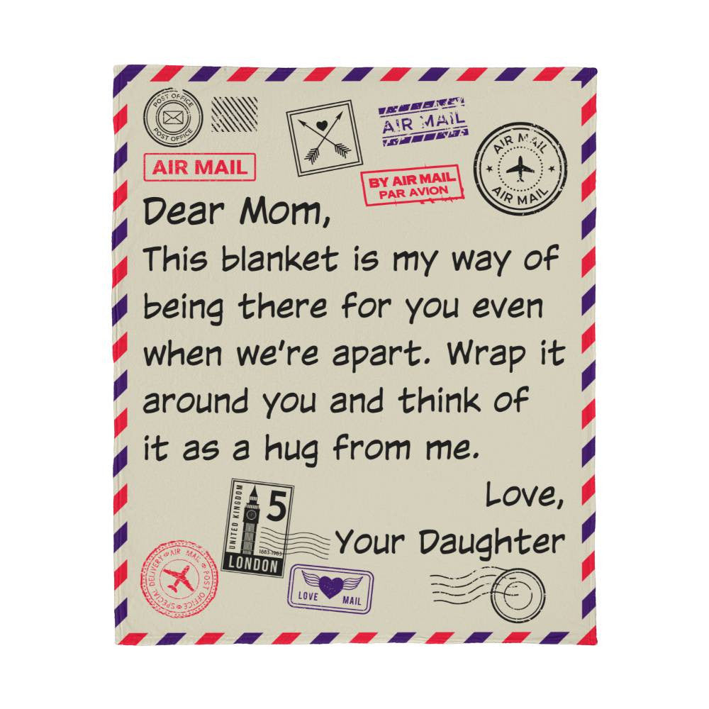 Mom Jersey Fleece Letter Blanket 50" x 60"-[Heartfelt Family Gift]