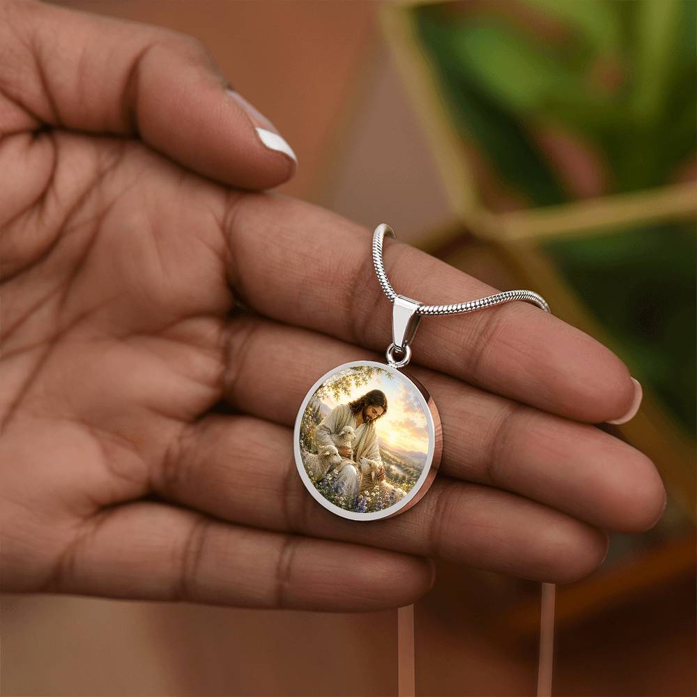Personalized Jesus and Lamb Necklace