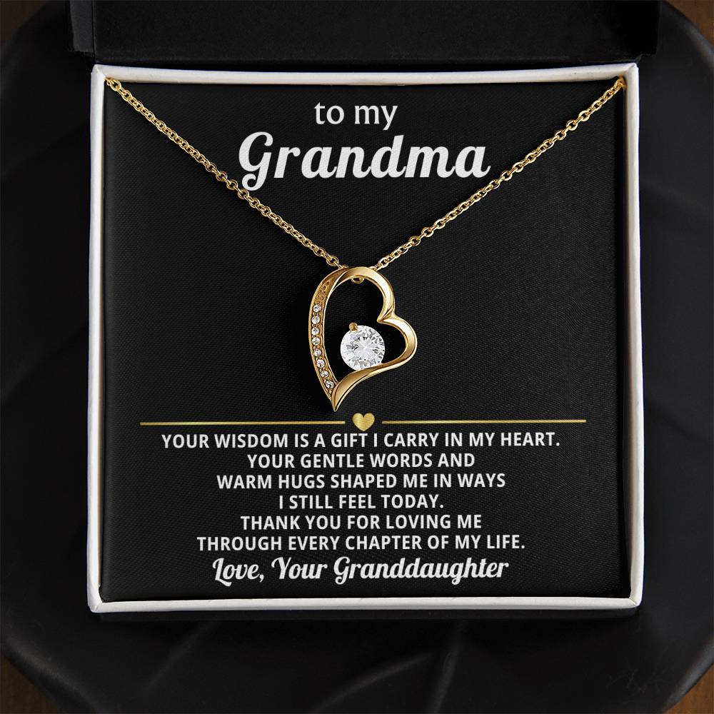 To My Grandma Necklace Gift from Granddaughter or Grandson
