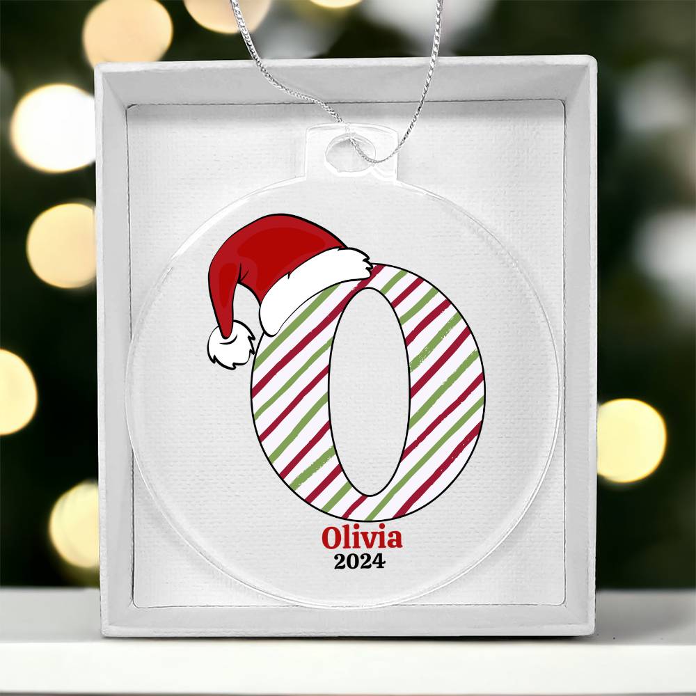 Personalized Initial Christmas Ornament - Customizable Name Holiday Decoration