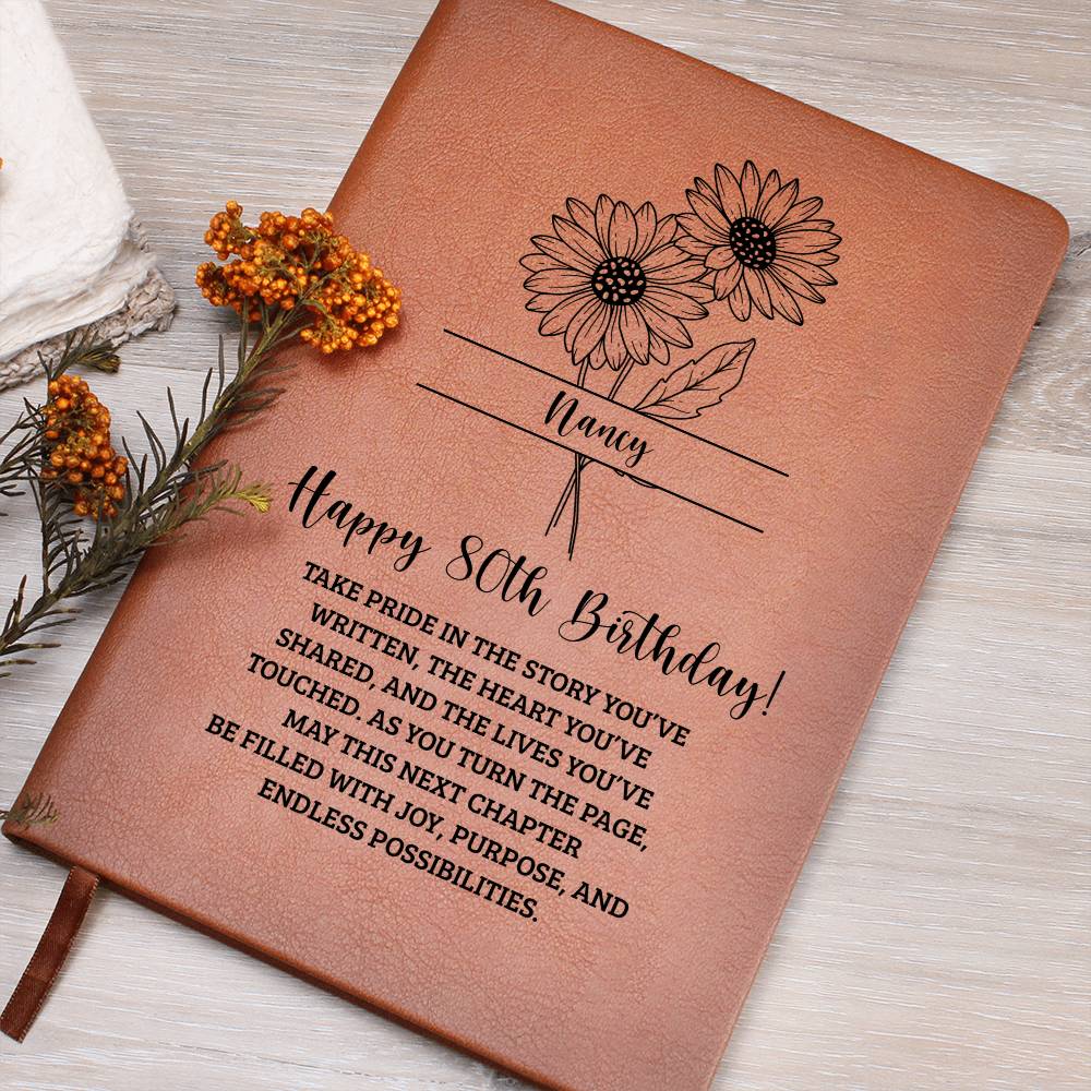 80th Birthday Birth Flower Journal
