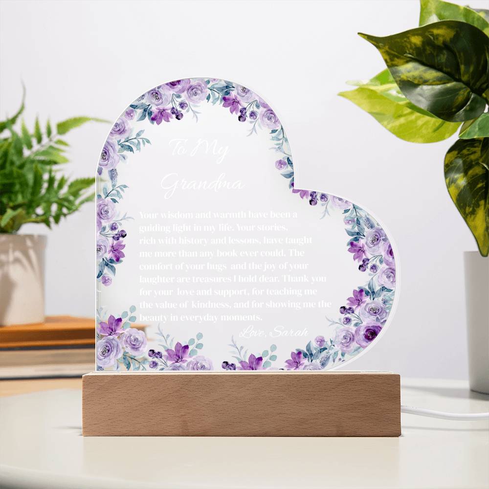 Grandma Acrylic Heart Plaque