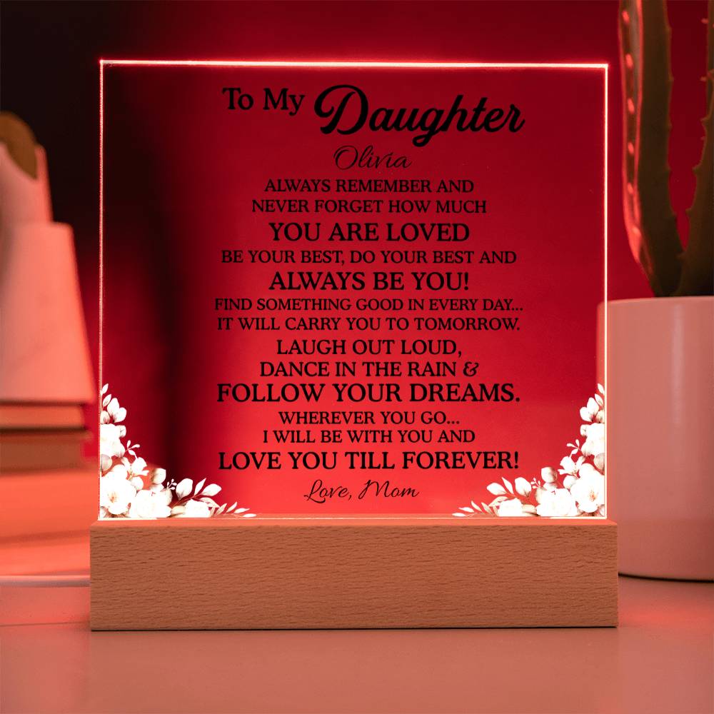 Daughter Light Up Acrylic Plaque