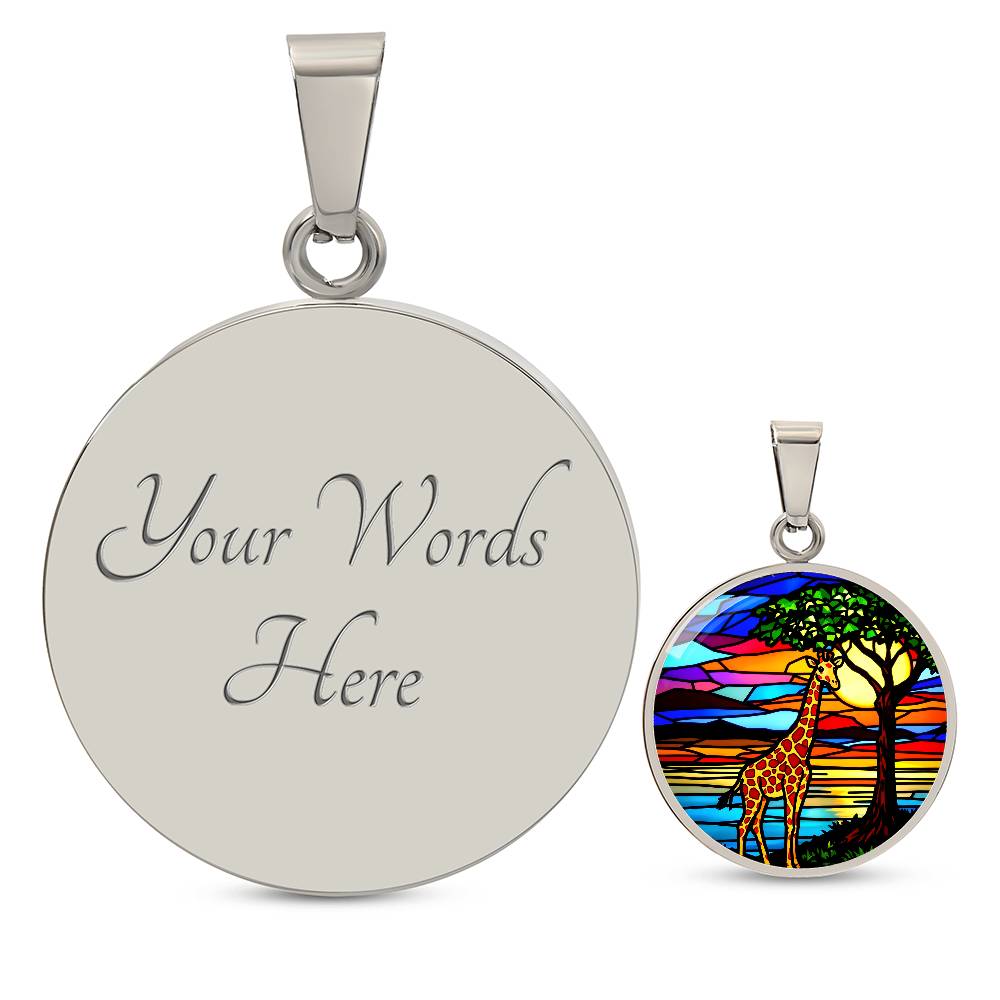 Giraffe Pendant Necklace, Stained Glass Style Jewelry, Nature Inspired Gift, Unique Giraffe Jewelry, Personalized Necklace, Gift for Her