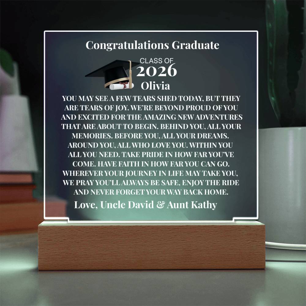 Personalized Graduation Plaque Gift