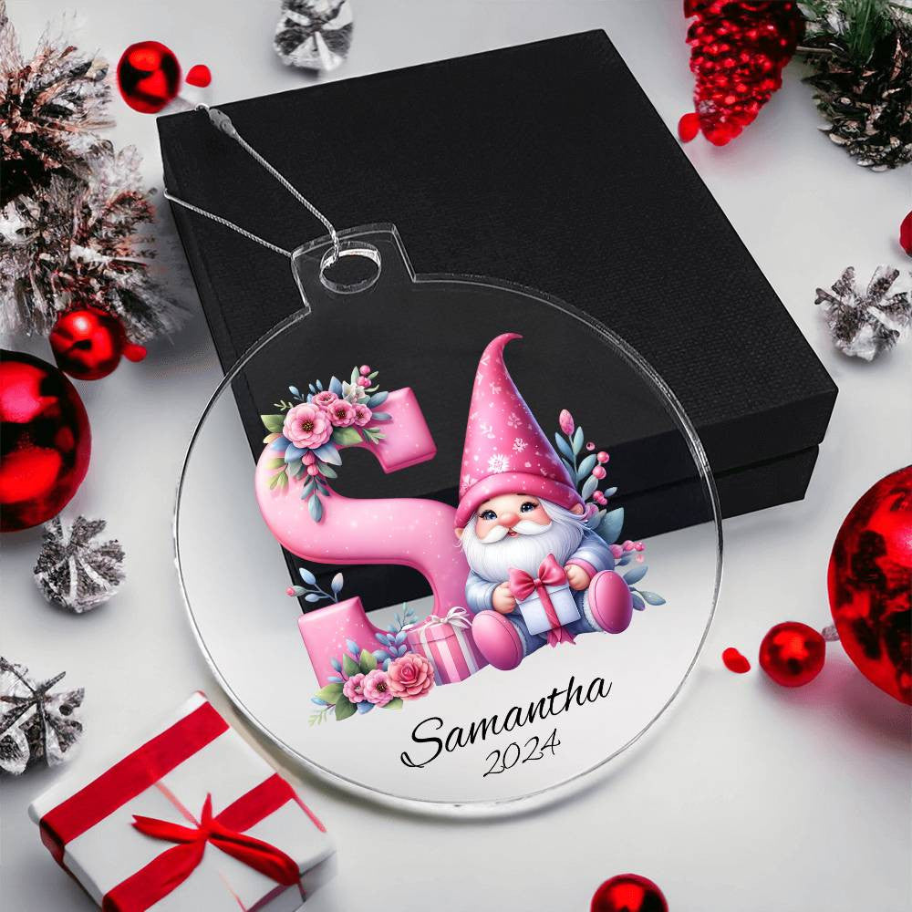 Pink Gnome Galentine Christmas Ornament-[Heartfelt Family Gift]