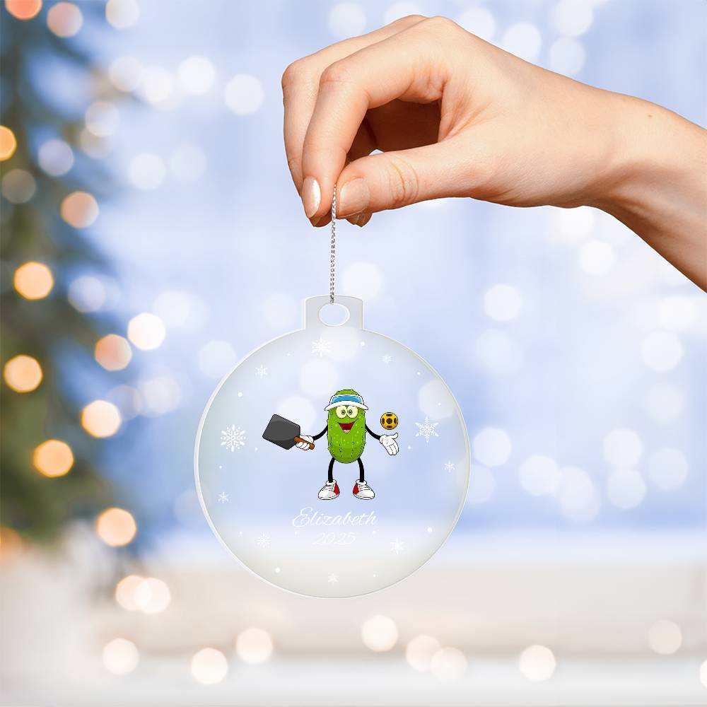 Pickleball Player Christmas Ornament