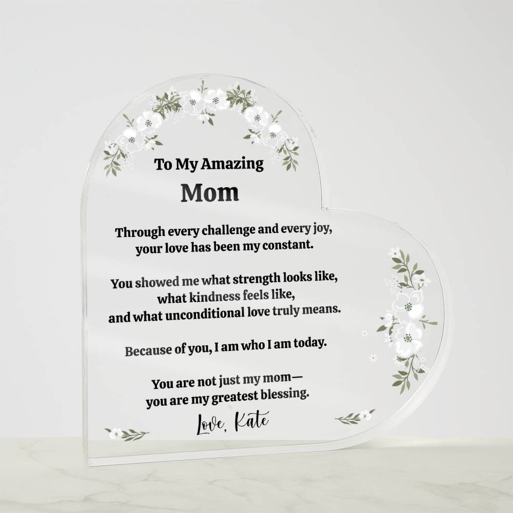 Mom Acrylic Heart Block