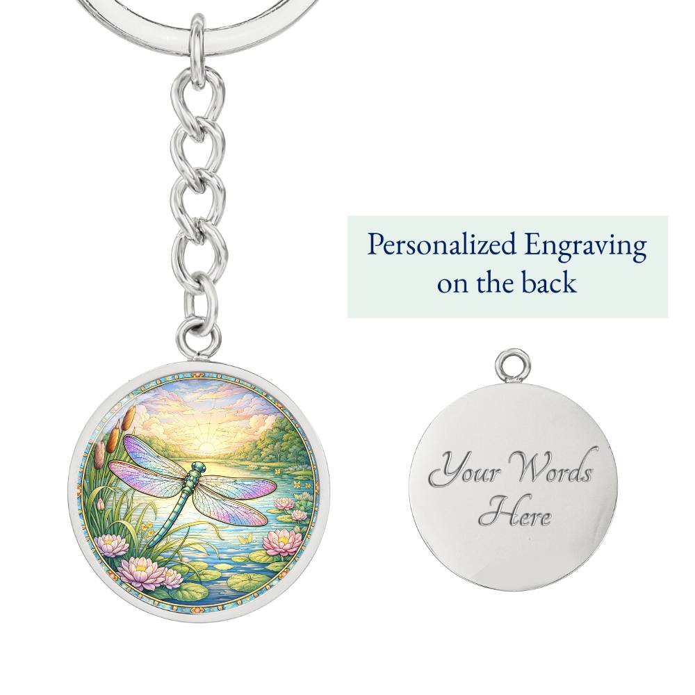 Dragonfly Personalized Engraved Necklace Bracelet or Keychain
