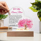 To My/Our Bonus Mom Acrylic Heart Plaque Gift-[Heartfelt Family Gift]