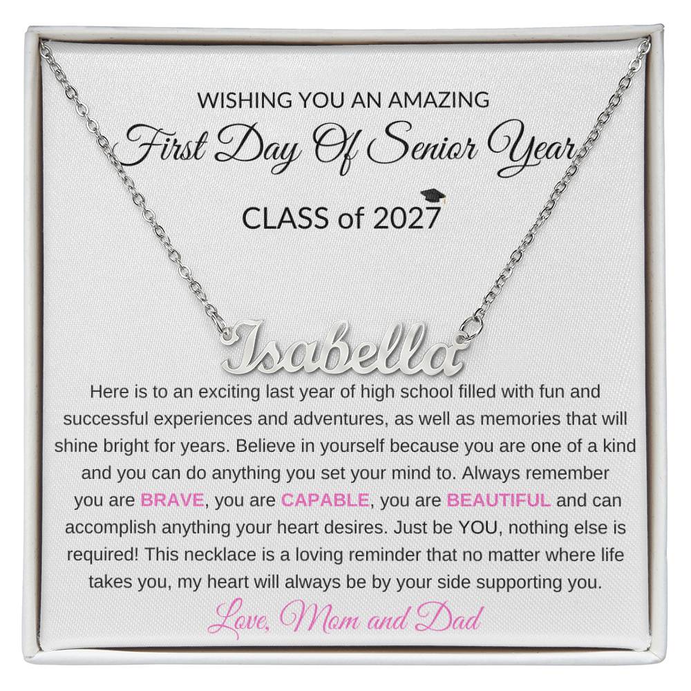 1st Day of Senior Year Class of 2027 Necklace Gift