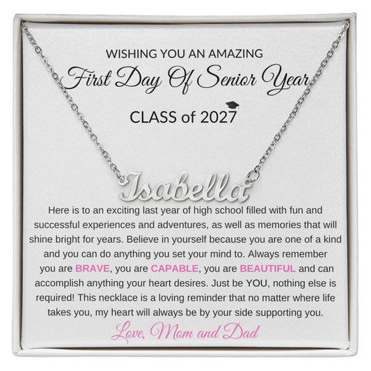 1st Day of Senior Year Class of 2027 Necklace Gift