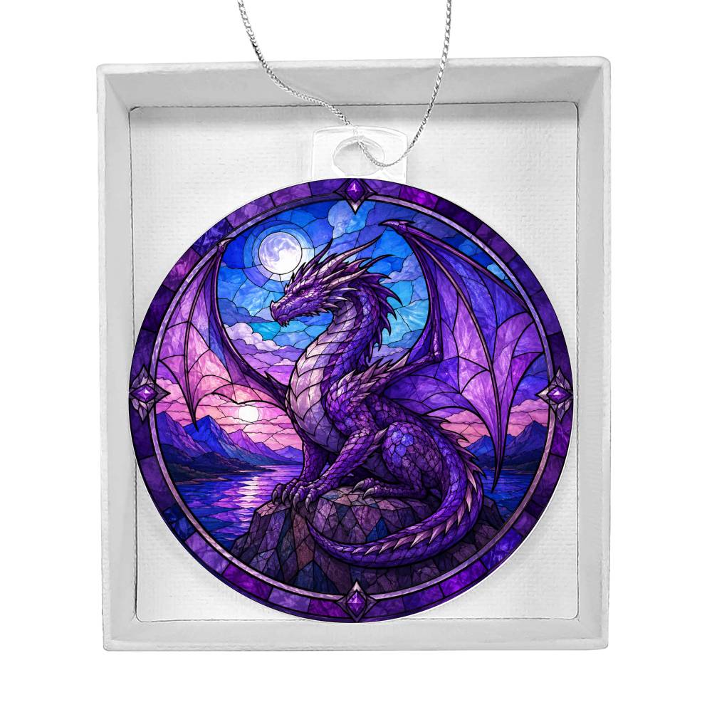 Purple Dragon Christmas Ornament