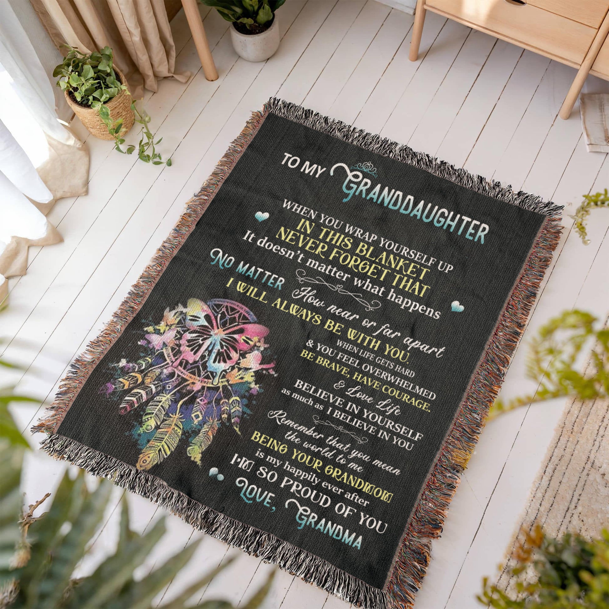 Granddaughter Woven Blanket-[Heartfelt Family Gift]
