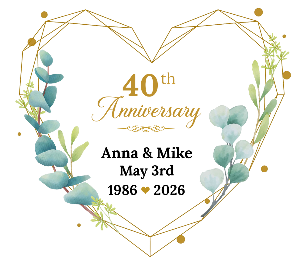 40th Wedding Anniversary Acrylic Heart Ornament