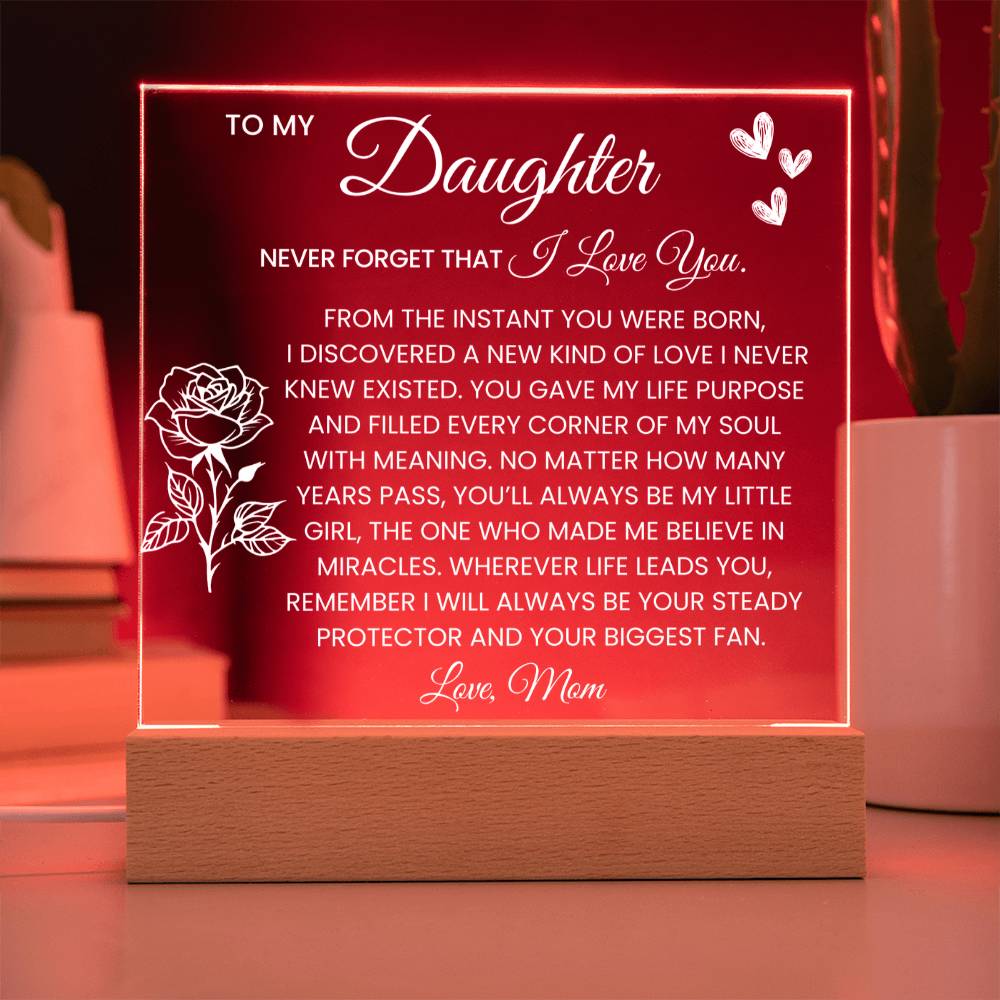 Daughter Rose Plaque Gift