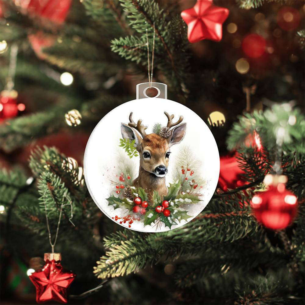 Buck Deer Acrylic Christmas Ornament-[Heartfelt Family Gift]